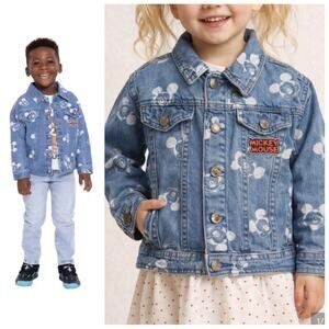 Unisex Disney Junior Mickey Mouse toddler denim trucker jacket sz 5